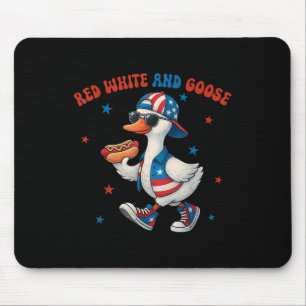 Red White And Goose Funny 4th Of July Patriotic Us Mouse Pad