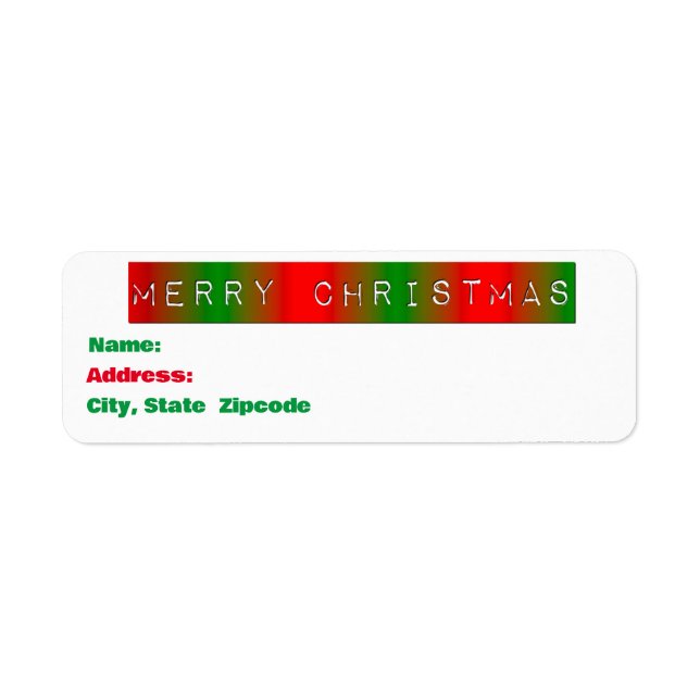 Red, White and Green Abstract Snowflakes Return Address Label (Front)
