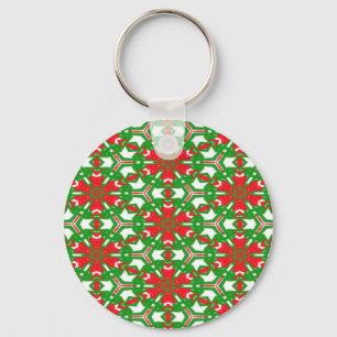 Red, White and Green Kaleidoscopes 3373 Key Ring