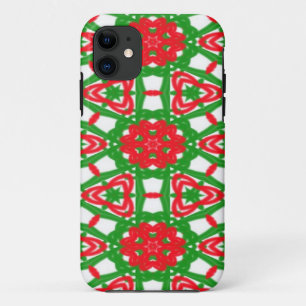 Red, White and Green Kaleidoscopes iPhone 11 Case