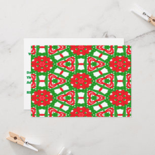Red, White and Green Kaleidoscopes Invitation