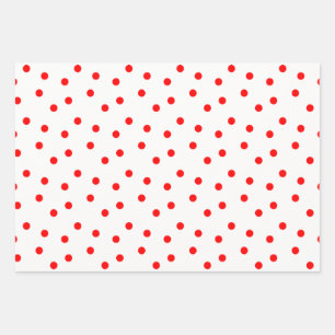 Red White And Green Polka Dot Wrapping Paper Sheet