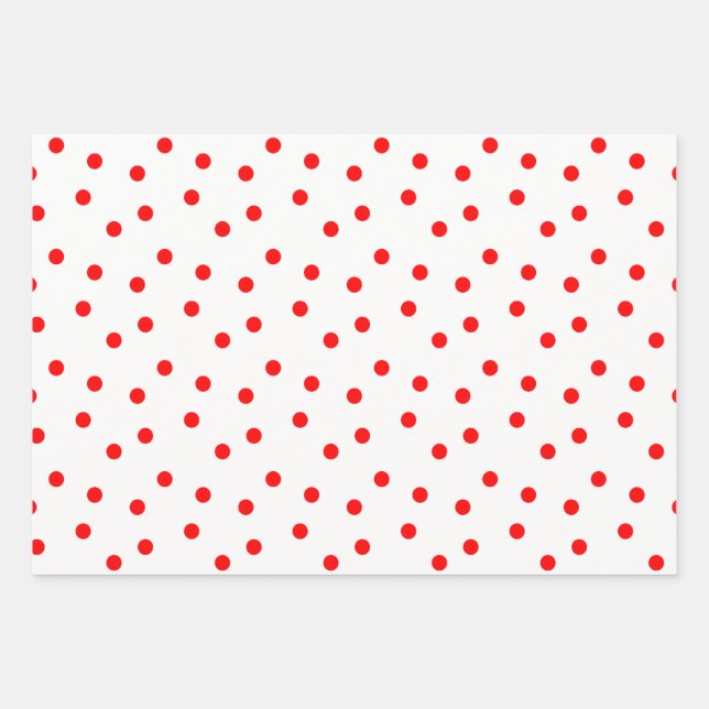 Red White And Green Polka Dot Wrapping Paper Sheet (Front)