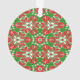 Red, White and Green Snowflakes Ornament