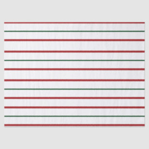 Red, White And Green Stripes Tissue Paper