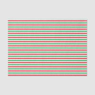 Red, White and Green Strips Tissue Paper
