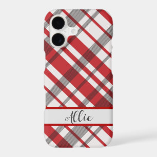 Red, White and Grey Tartan Plaid Custom
