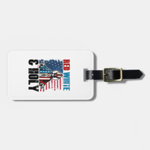 Red White and Holy Pope Leo XIV, 4th of July  Luggage Tag