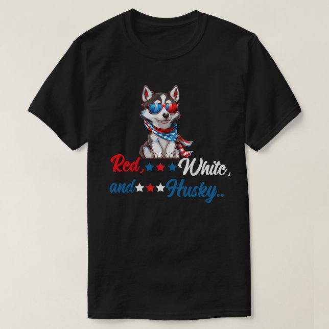Red, White, and Husky T-Shirt (Design Front)