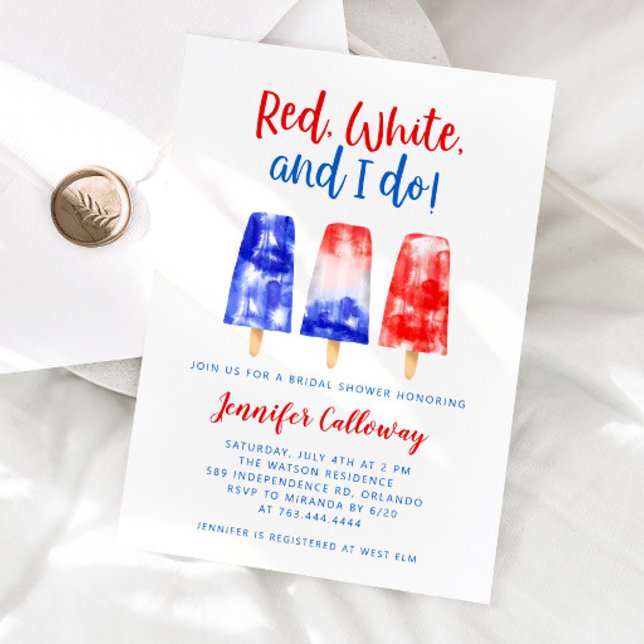 Red White and I Do 4th of July Bridal Shower Invitation (Creator Uploaded)