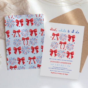 Red White and I Do 4th of July Bridal Shower  Invitation