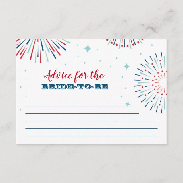 Red, White and I DO Advice Card (Front)