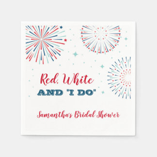 Red, White and I DO Bridal Shower Napkin