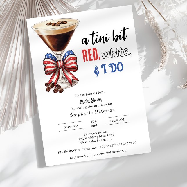 Red White and I Do Espresso Martini Bridal Shower Invitation (Creator Uploaded)