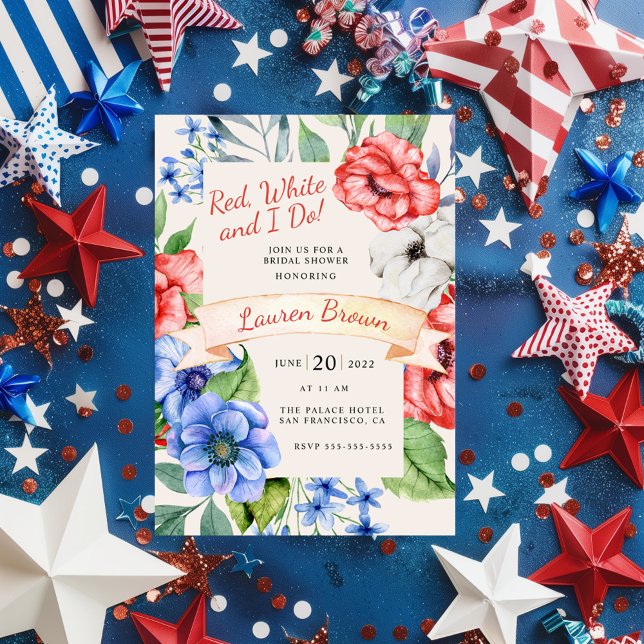 Red White and I Do Patriotic Bridal Shower Invitation (Creator Uploaded)