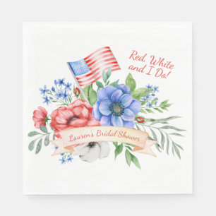 Red White and I Do Patriotic Bridal Shower Napkin