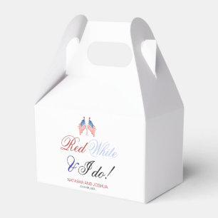 Red White and I Do USA Patriotic Wedding  Favour Box