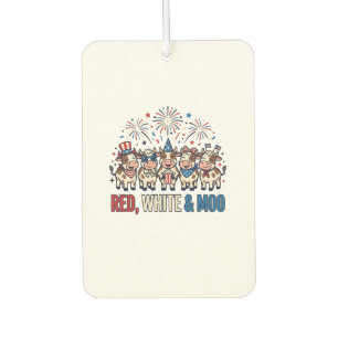 Red White and Moo Patriotic Cow Vintage Shirt_1 Car Air Freshener