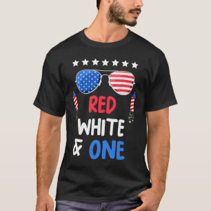 Red White And One 1st Birthday 4th Of July Indepen T-Shirt