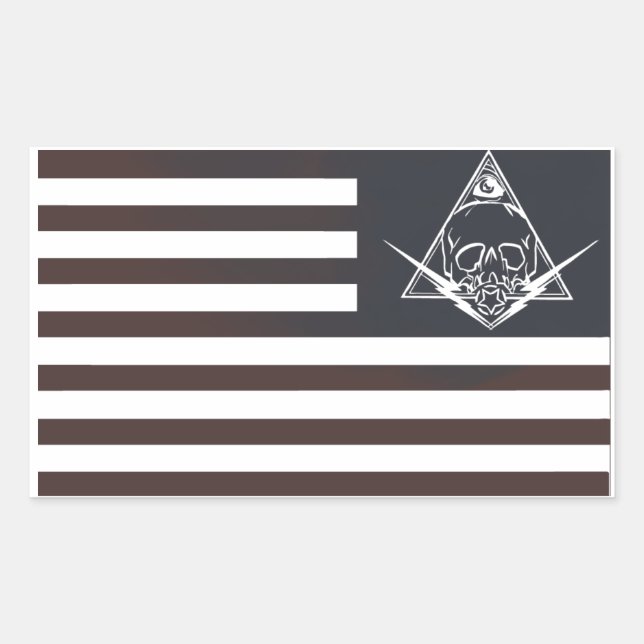 red white and paranoid rectangular sticker (Front)