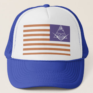 red white and paranoid trucker hat