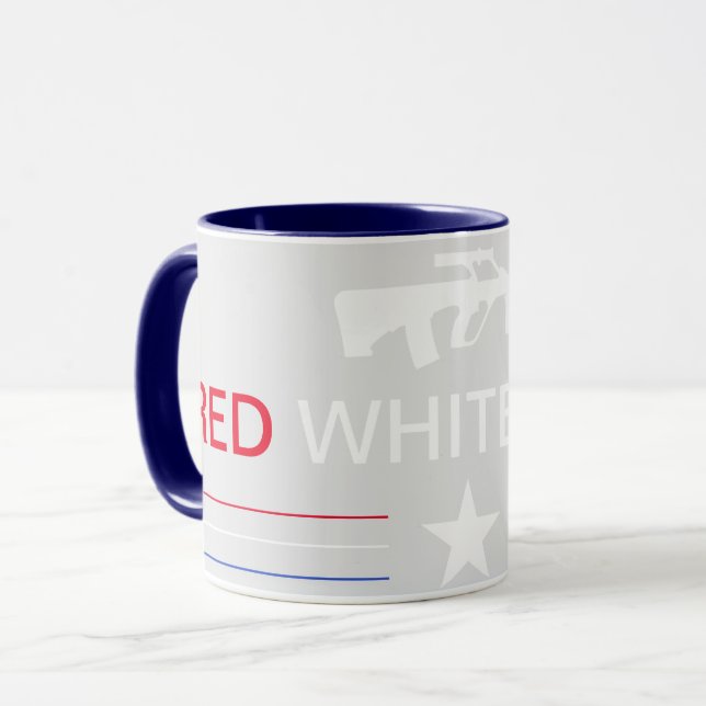 Red White and Pew Patriotic Mug (Front Left)