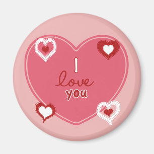 Red, White and Pink Hearts Magnet