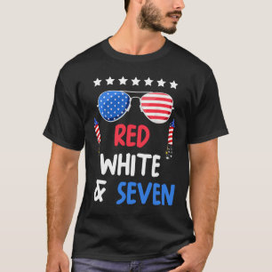 Red White And Seven 7th Birthday 4th Of July Indep T-Shirt