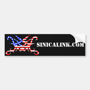 Red White and Sinical w/ Customisable Text Bumper Sticker