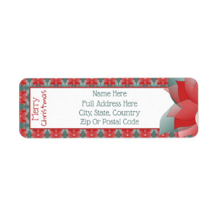 Red White And Teal Green Return Address Label