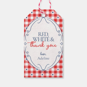 Red White and Thank You Party Favour Tags
