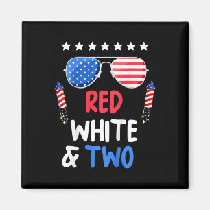 Red White And Two 2nd Birthday 4th Of July Indepen Magnet