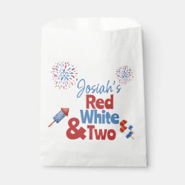Red White and Two Birthday Party Favour Bag