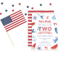 Red White and TWO unisex Second Birthday Party