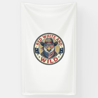 Red White And Wild Patriotic Patriotic Animal Vint Banner