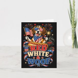 Red White And Woof Patriotic Beagle Dog 4th Of Card