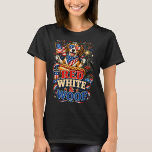 Red White And Woof Patriotic Beagle Dog 4th Of T-Shirt