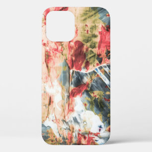 Red white and yellow abstract painting iPhone 12 case
