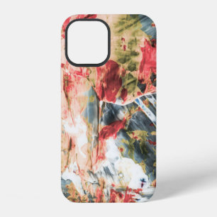 Red white and yellow abstract painting iPhone 12 case