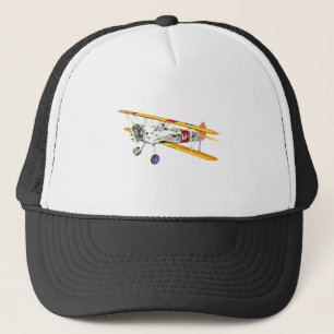 Red White and Yellow Military Training Biplane Trucker Hat