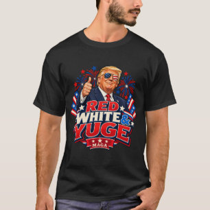 Red White and Yuge Flag Shades Graphic T-Shirt