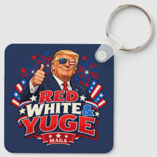 Red White and Yuge Two-Sided Aluminium Key Ring