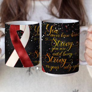 Red White Awareness Ribbon Mug Design