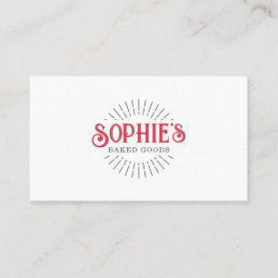 Red White Baker Bakery Logo Business Card