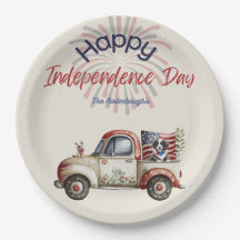 Red White & Bang 4th of July Paper Plates