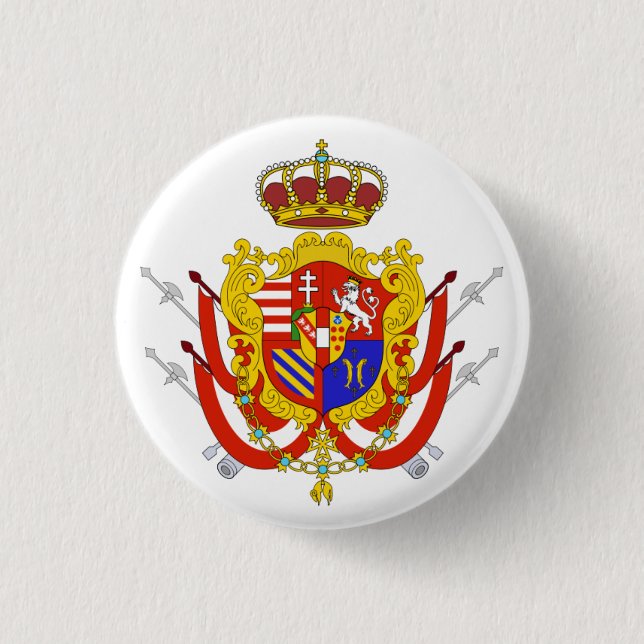 Red White Banner Grand Duchy of Tuscany 3 Cm Round Badge (Front)