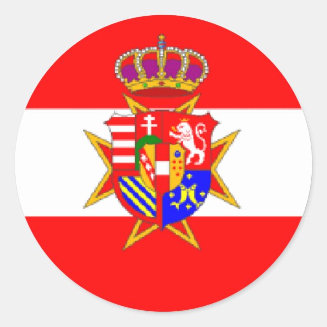 Red White Banner Grand Duchy of Tuscany Classic Round Sticker (Front)