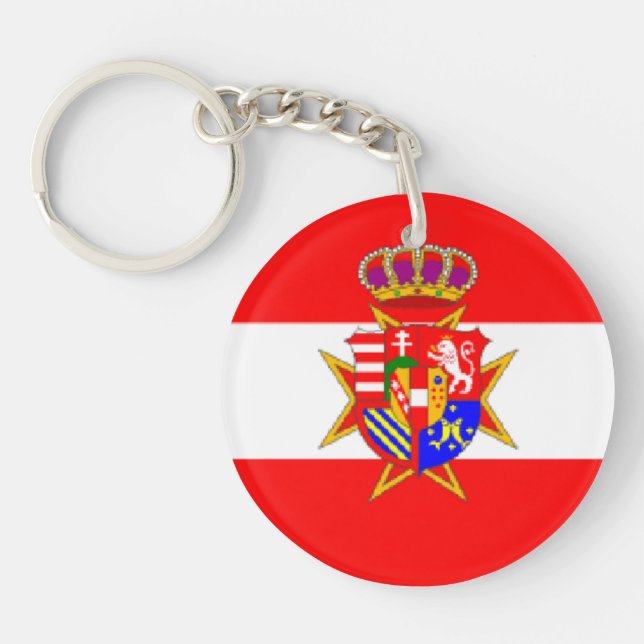 Red White Banner Grand Duchy of Tuscany Key Ring (Front)