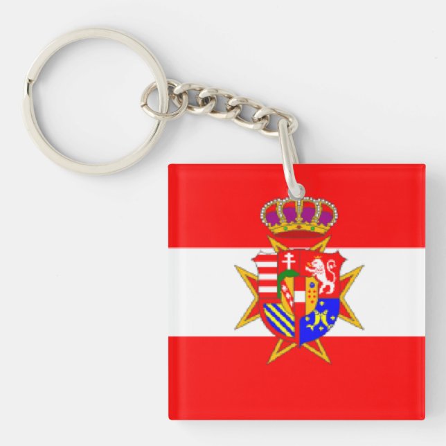 Red White Banner Grand Duchy of Tuscany Key Ring (Front)