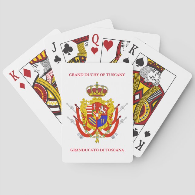 Red White Banner Grand Duchy of Tuscany Playing Cards (Back)